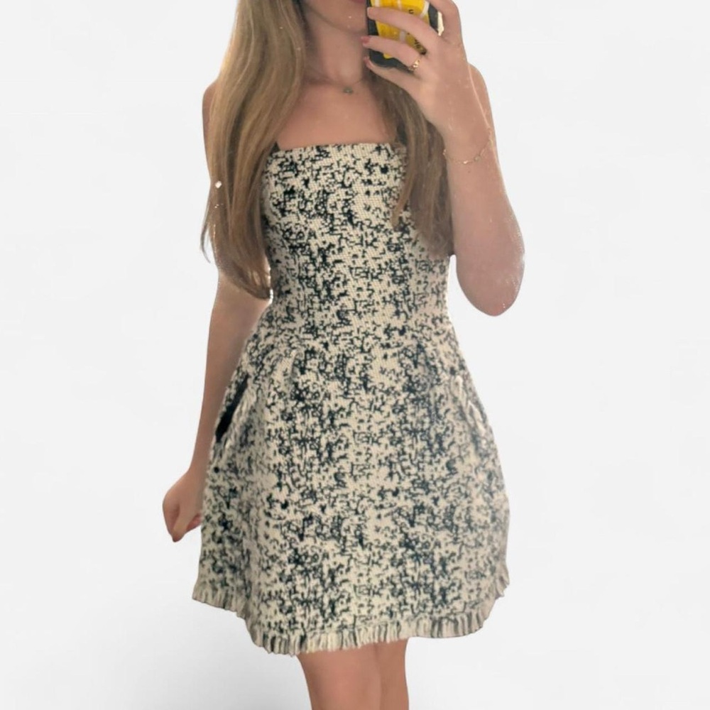 Alexis Tweed Black and White Dress - XS
